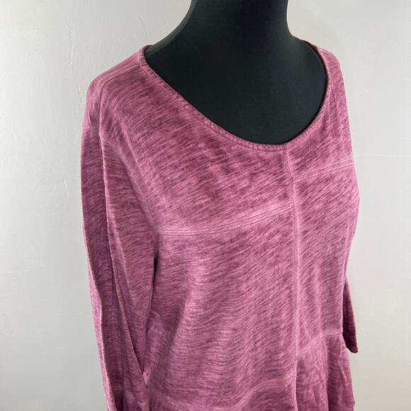 Anthropologie Akemi + Kin Pink Top Cotton Scoop Neck Ruffle Sleeve Size Large L - Picture 7 of 11